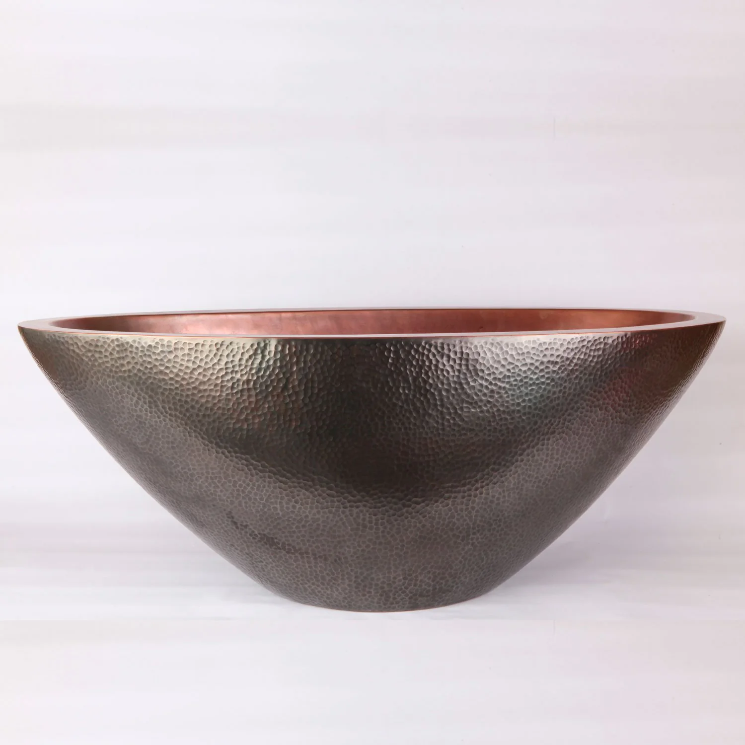 Large Hammered Copper Vessel Sink - Image 4
