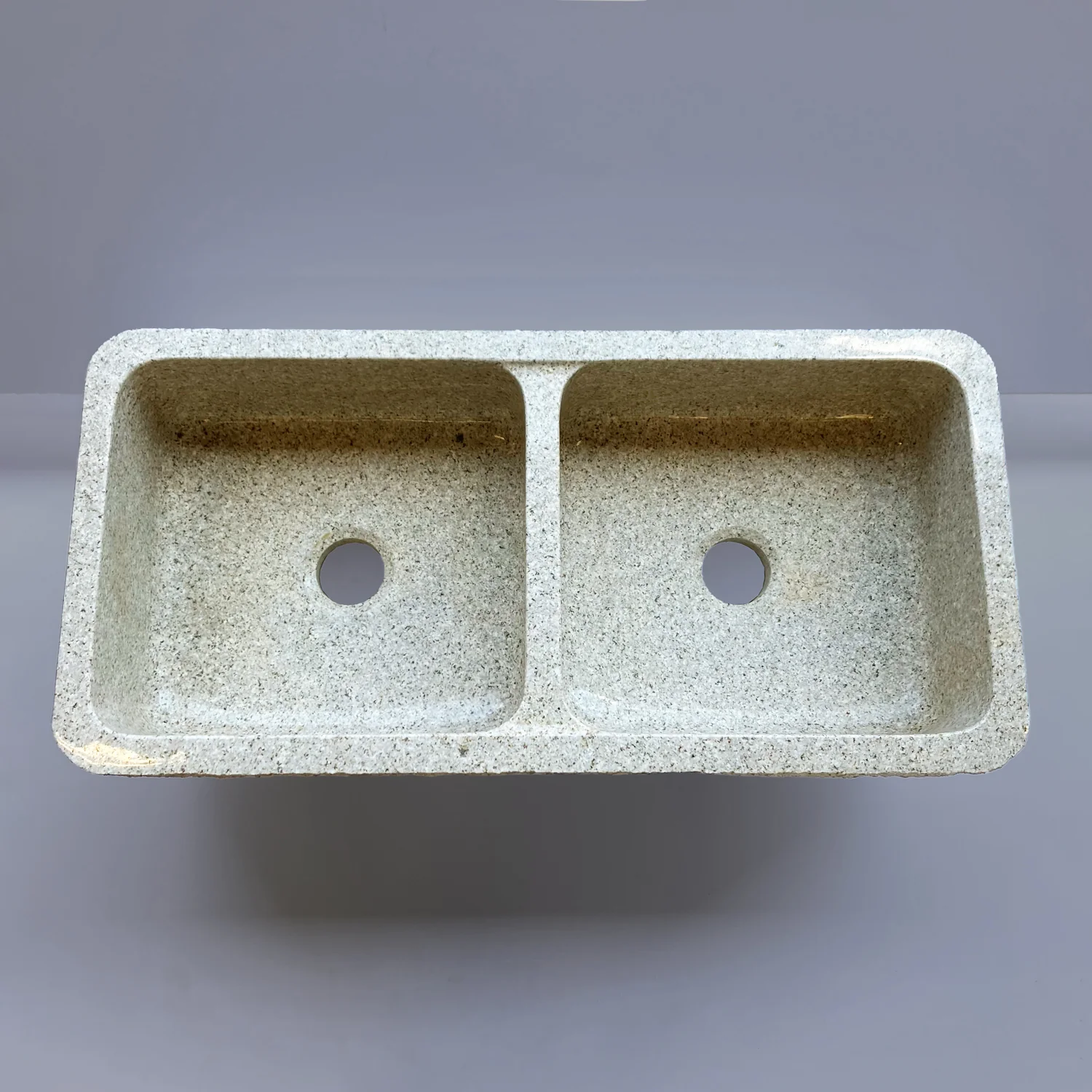 Double Basin Farmhouse Kitchen Sink, Beige Granite - Image 2