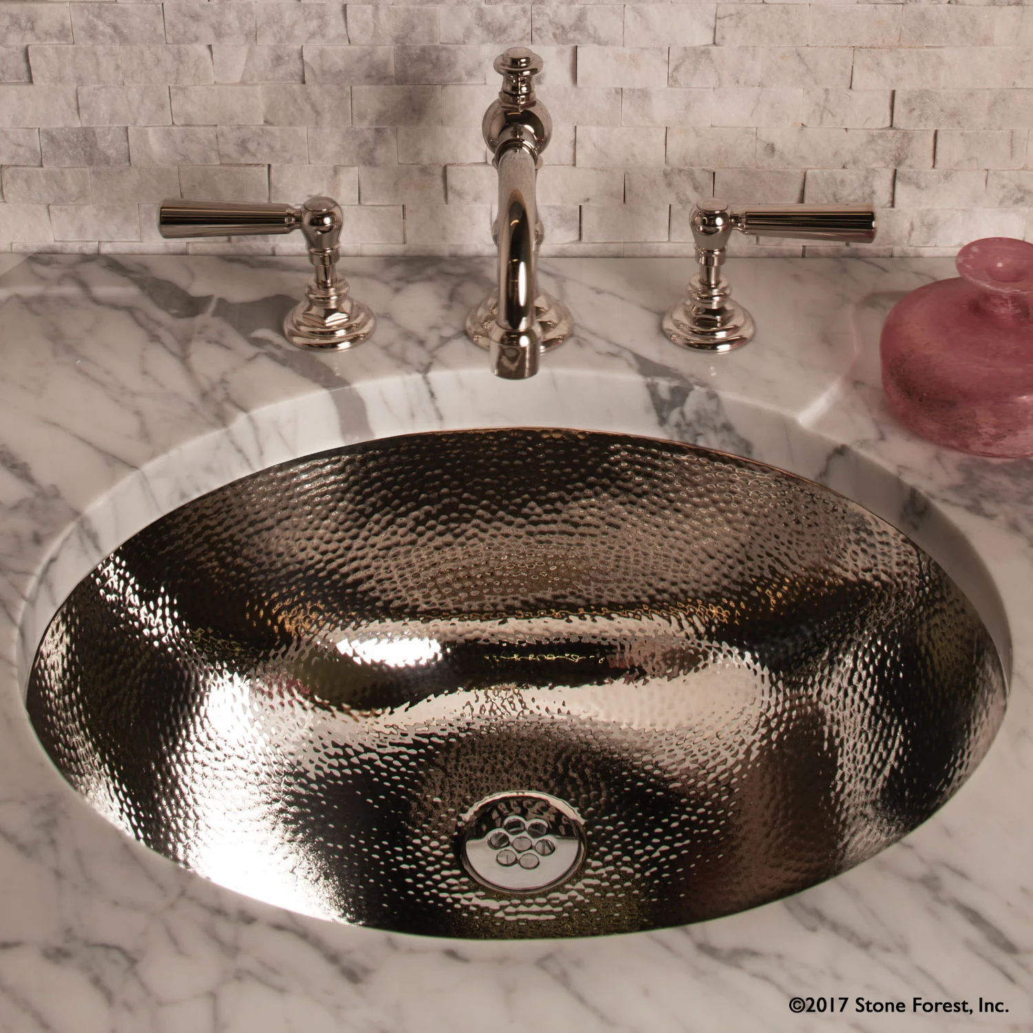 Hammered Stainless Undermount Oval SInk