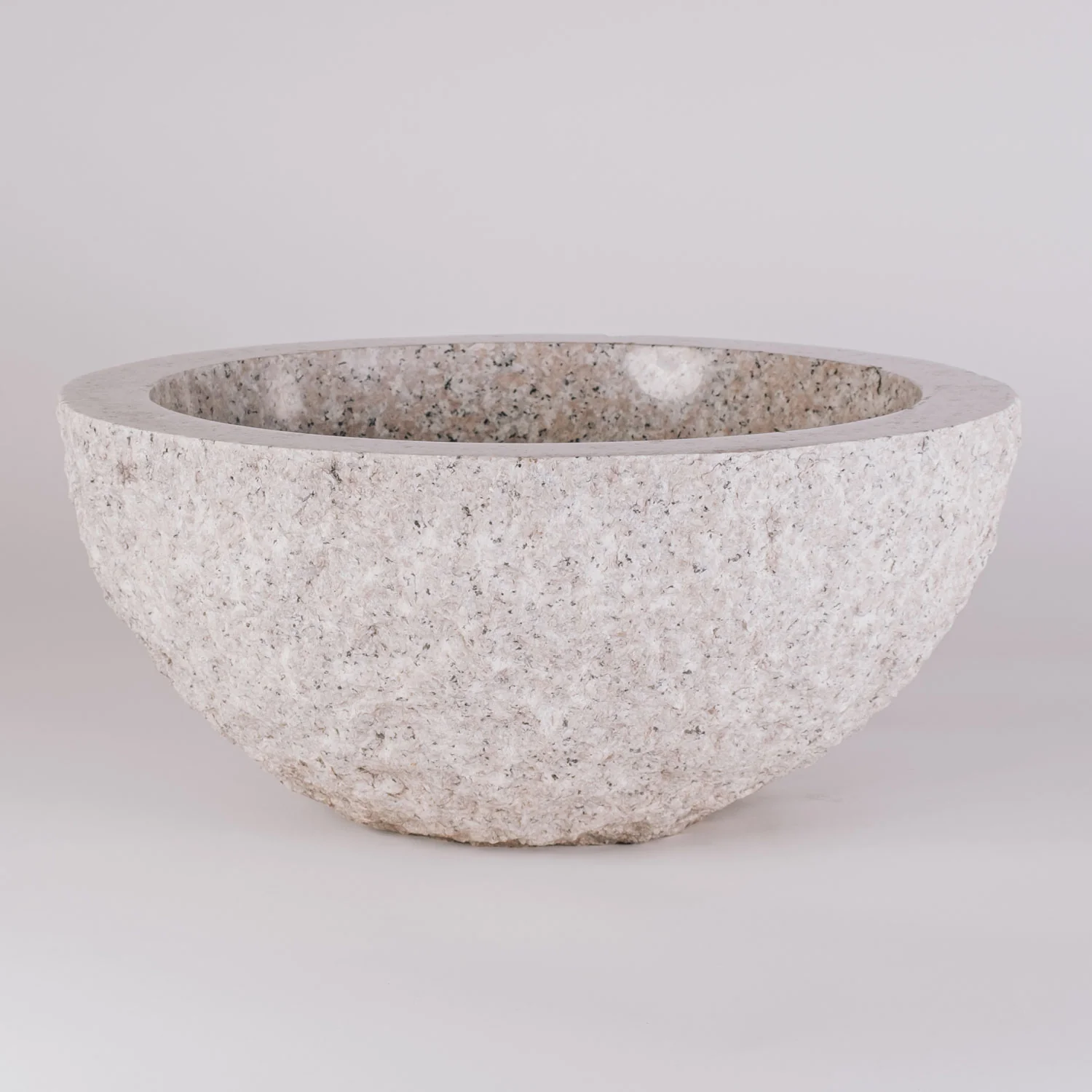 Round Vessel Sink in Rose Granite