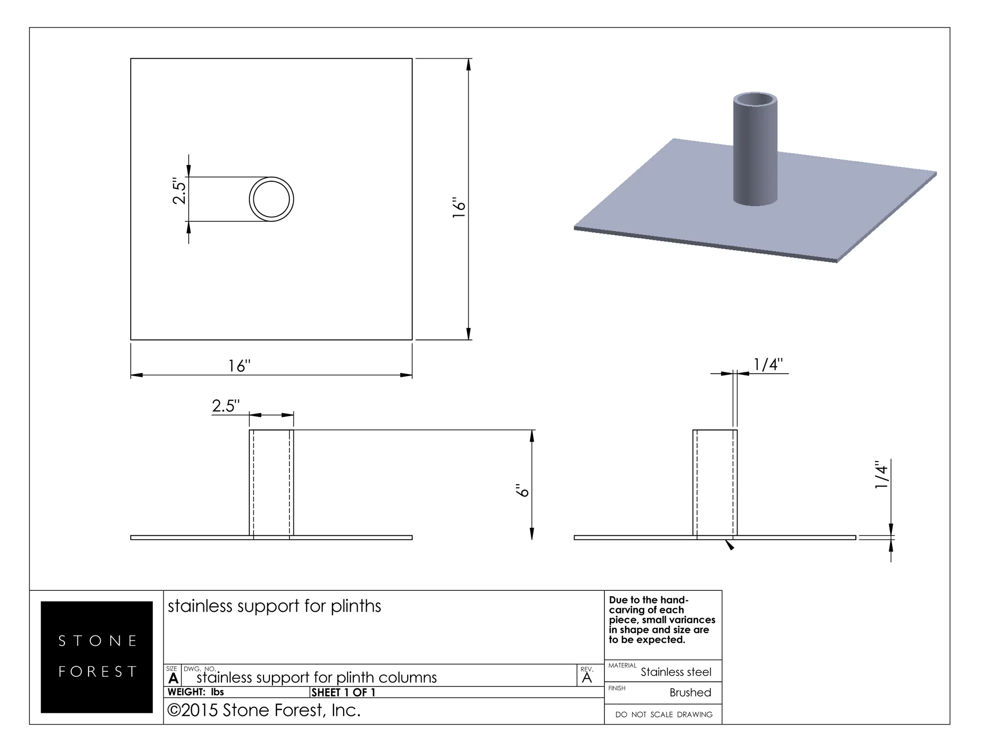 Stainless Steel Support for Onyx Plinth Fountain - Image 2
