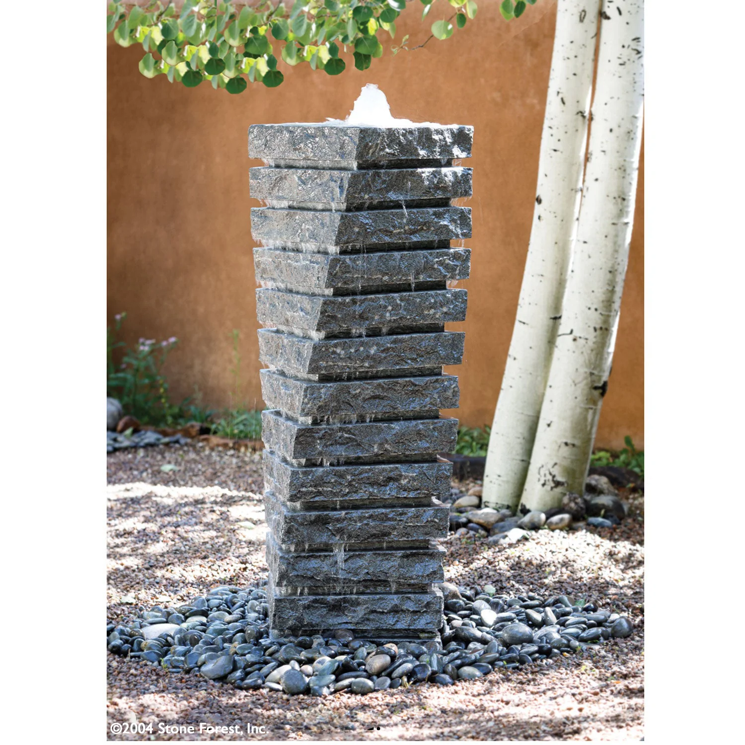 Tiered Helix Fountain - Beige Granite - Image 3